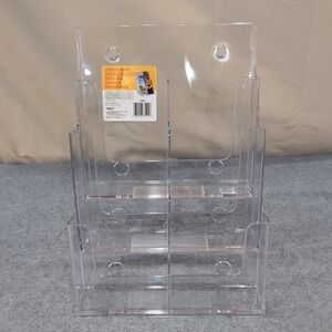 Deflecto 77401 Clear Acrylic 6 Pocket Literature Display Holder Wall Mountable